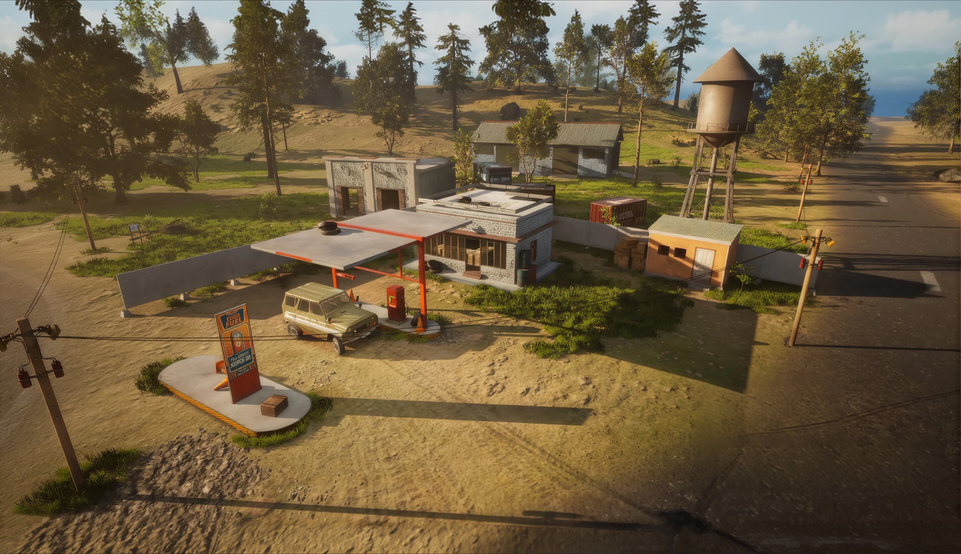 Gas station compound on the Erangel road